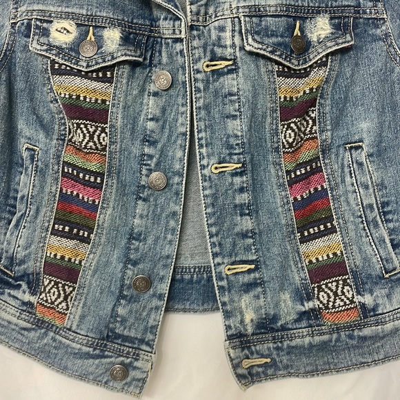 Free People Aztec Baja Denim Jacket *NWOT* - Picture 7 of 10